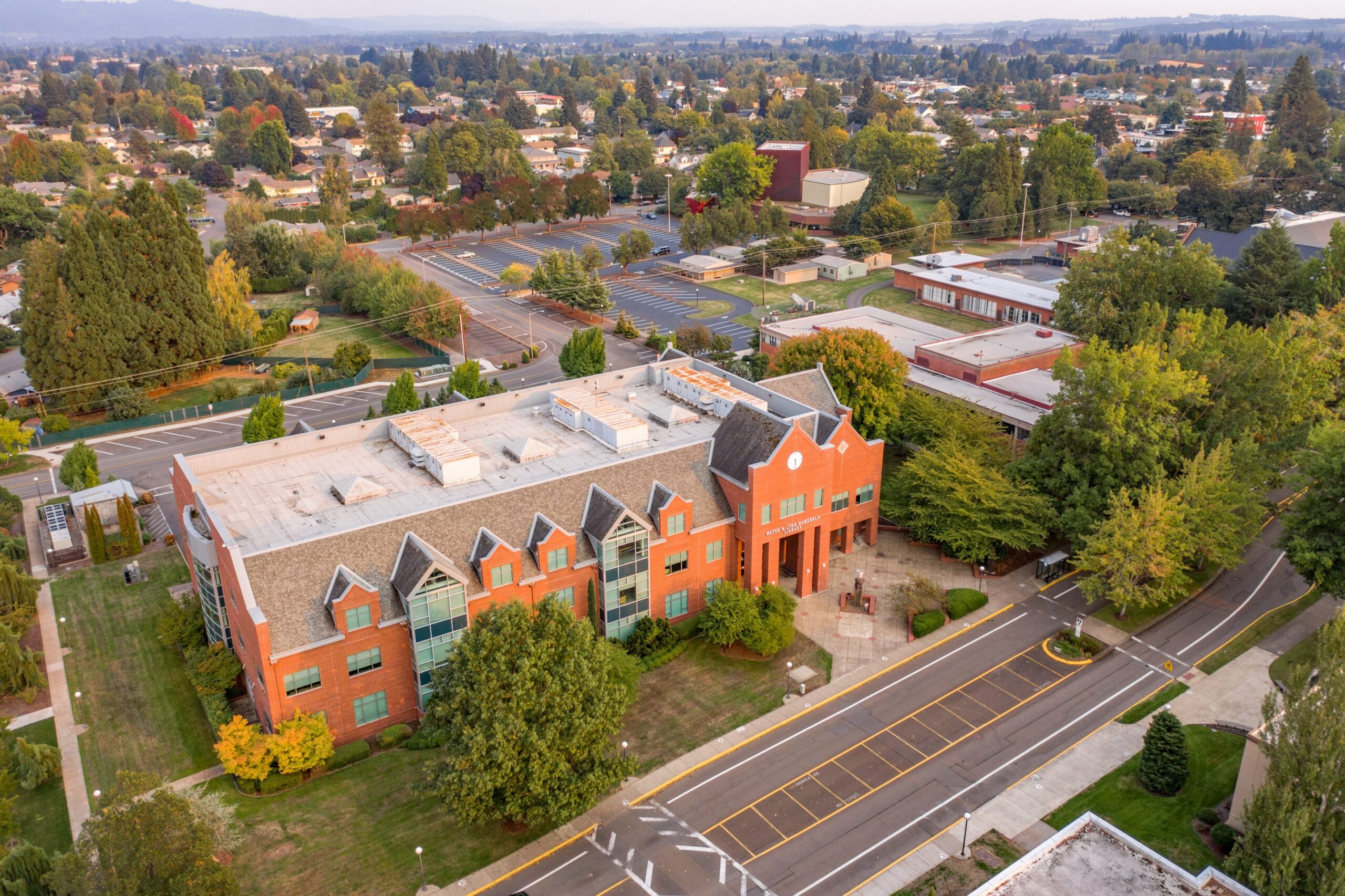 Drone footage of campus